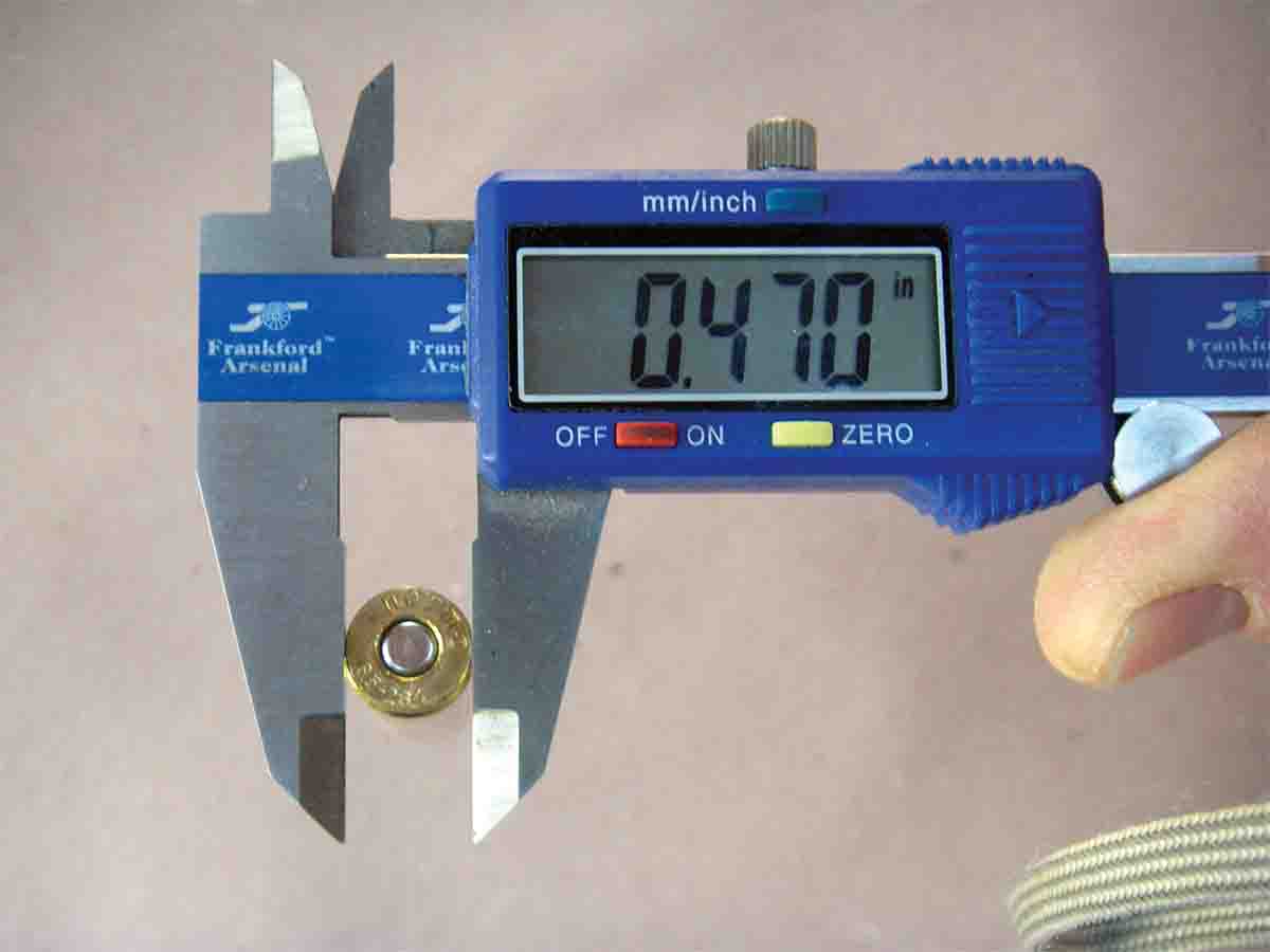 The 6.5-284 Norma rim measures .473 inch (with Hornady cases measuring .470 inch). The specified head diameter is .500 inch (with Hornady cases measuring .498 inch).